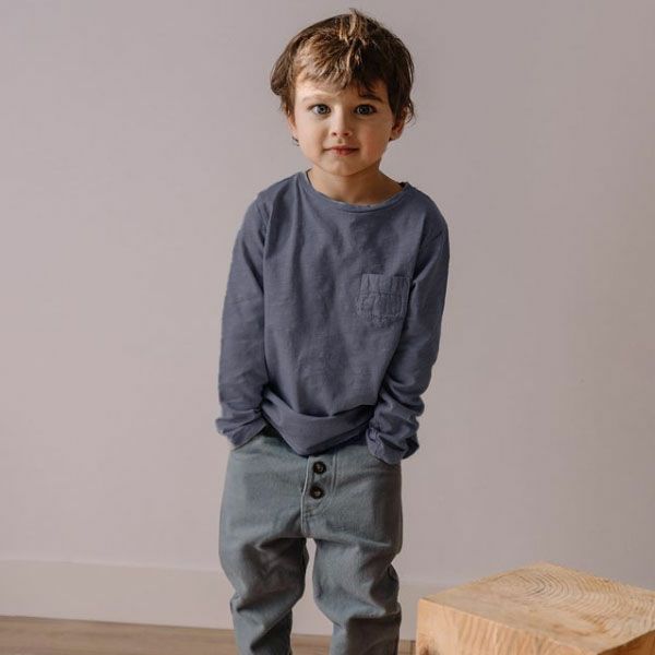 オーガニックコットン キッズポケット付きＴシャツ(長袖)