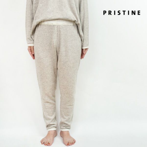 オーガニックコットン＆ヤク ラフアンドスムースパンツ グレー M