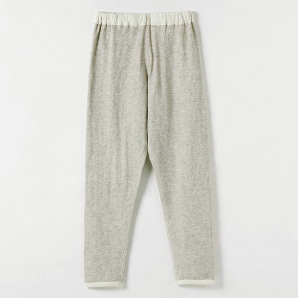 オーガニックコットン＆ヤク ラフアンドスムースパンツ グレー M