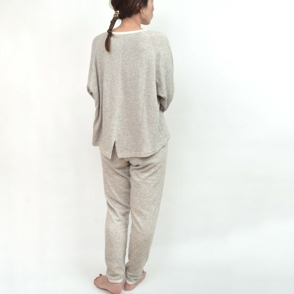 オーガニックコットン＆ヤク ラフアンドスムースパンツ グレー M