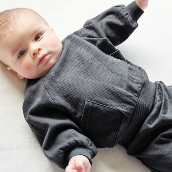 オーガニックコットン ベビー 接結ポケット付きスウェットシャツ