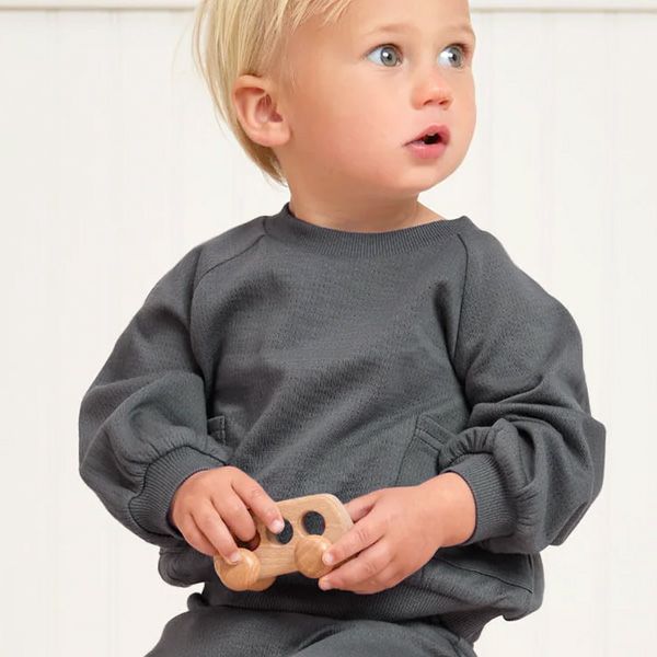 オーガニックコットン ベビー 接結ポケット付きスウェットシャツ