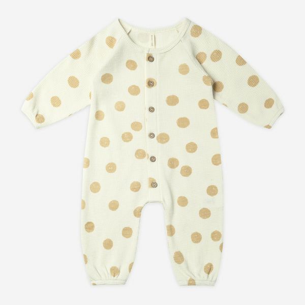 オーガニックコットン ベビー ワッフルジャンプスーツ(長袖)