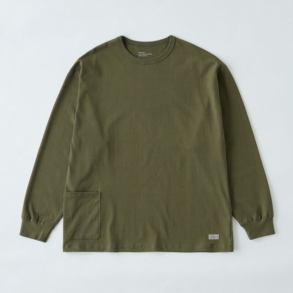オーガニックコットン 7.3オンス ポケット長袖Tシャツ