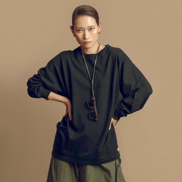 オーガニックコットン 7.3オンス ポケット長袖Tシャツ
