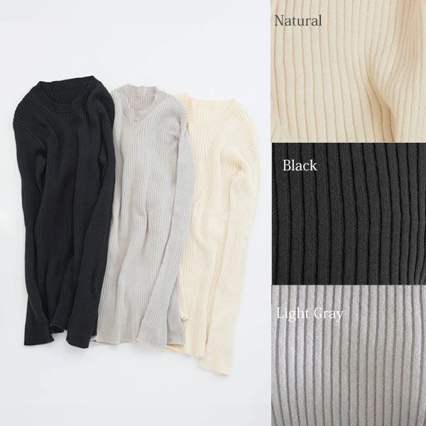 オーガニックコットン エアリーリブクルーネック