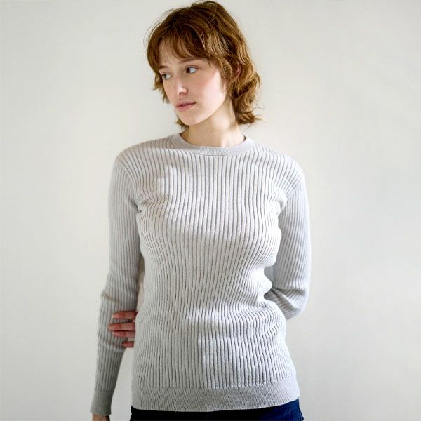 オーガニックコットン エアリーリブクルーネック