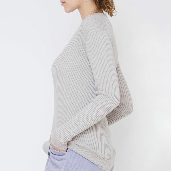 オーガニックコットン エアリーリブクルーネック