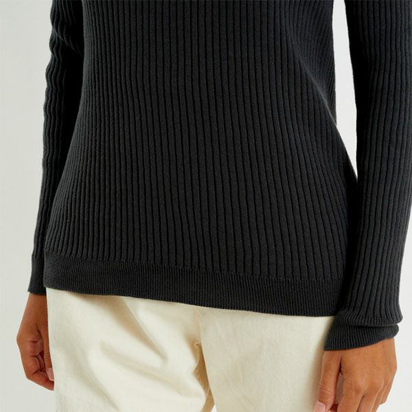 オーガニックコットン エアリーリブクルーネック