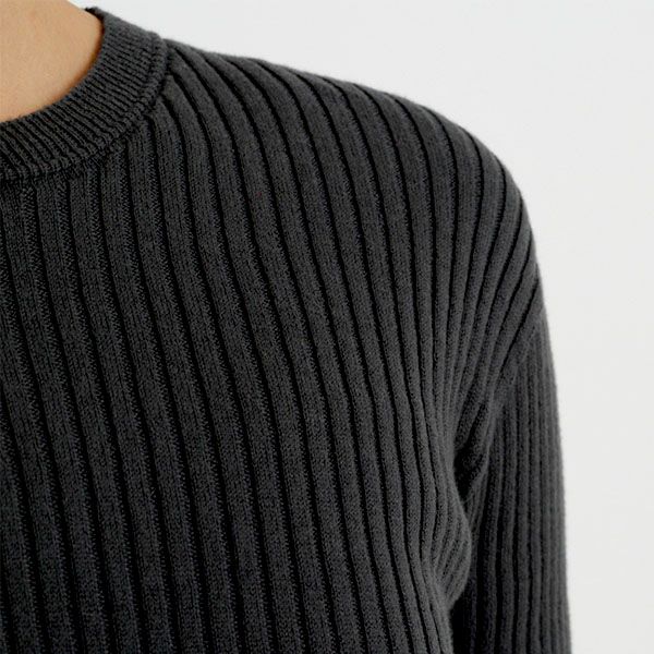 オーガニックコットン エアリーリブクルーネック