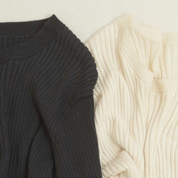 オーガニックコットン エアリーリブクルーネック