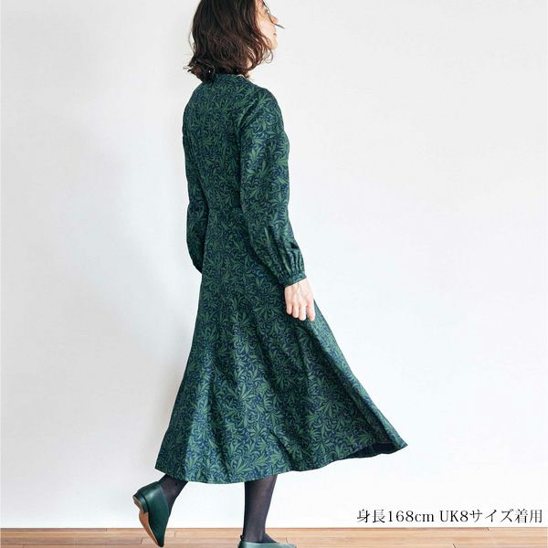 オーガニックコットン V&A リーフ柄ワンピース