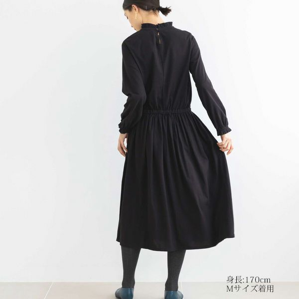 オーガニックコットン 天竺フリルネックワンピース