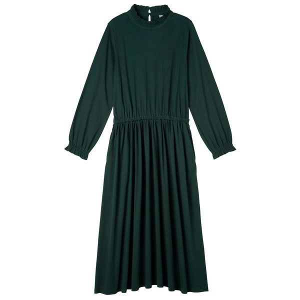 オーガニックコットン 天竺フリルネックワンピース