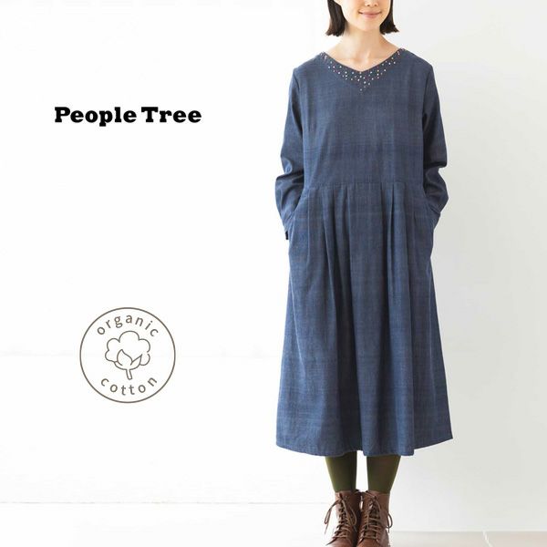 オーガニックコットン 手織りフレンチノット手刺繍ドレス