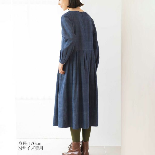 オーガニックコットン 手織りフレンチノット手刺繍ドレス