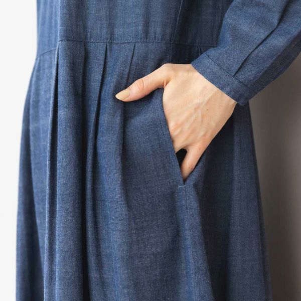 オーガニックコットン 手織りフレンチノット手刺繍ドレス