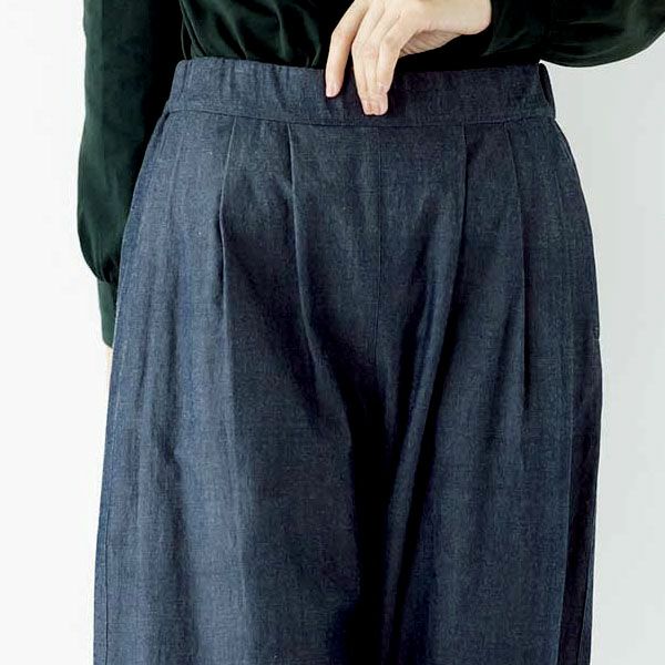 オーガニックコットン 手織りフレンチノット手刺繍ワイドパンツ