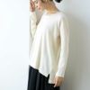 オーガニックコットン ニットドロップショルダープルオーバー