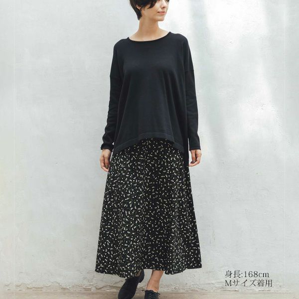 オーガニックコットン ニットドロップショルダープルオーバー