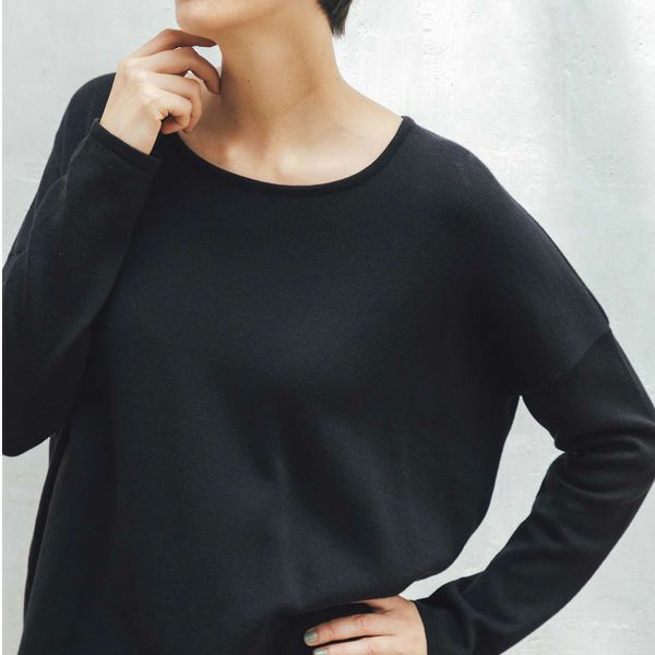 オーガニックコットン ニットドロップショルダープルオーバー