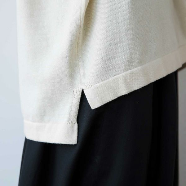 オーガニックコットン ニットドロップショルダープルオーバー