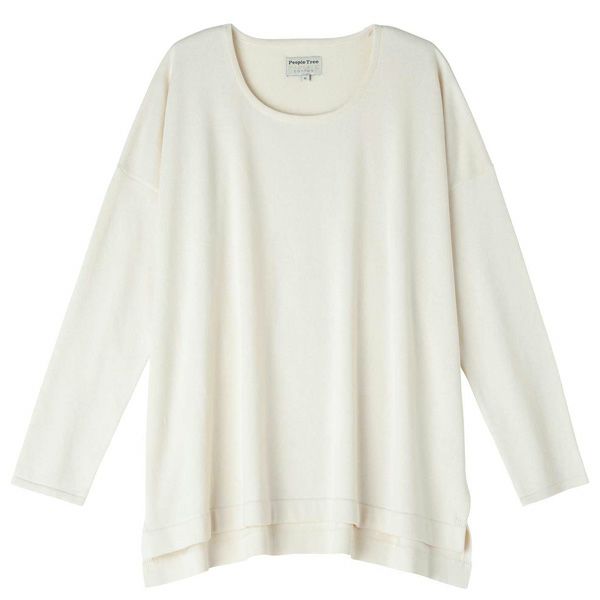 オーガニックコットン ニットドロップショルダープルオーバー