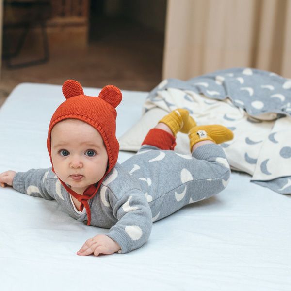 オーガニックコットンベビージャンプスーツMOONS