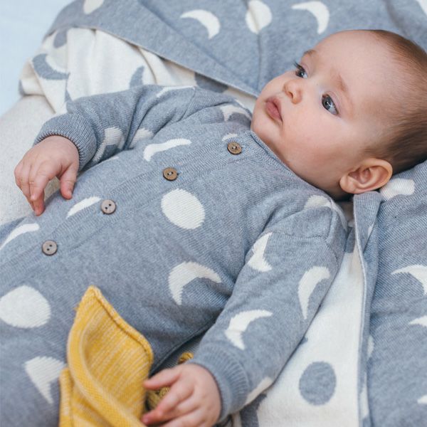 オーガニックコットンベビージャンプスーツMOONS
