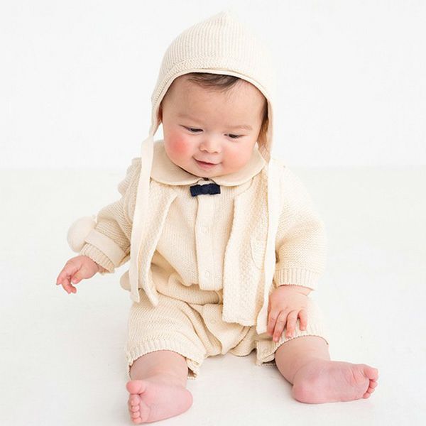 オーガニックコットン ベビー ニットベスト付き2wayドレス