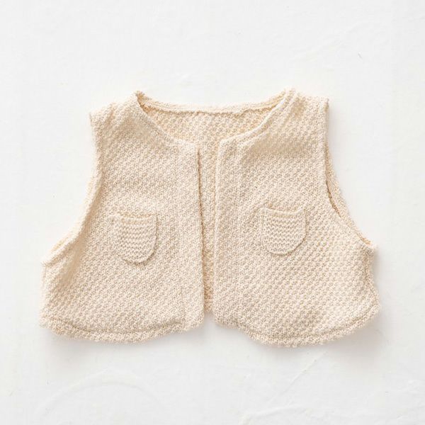 オーガニックコットン ベビー ニットベスト付き2wayドレス