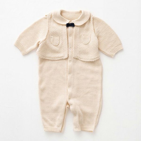オーガニックコットン ベビー ニットベスト付き2wayドレス