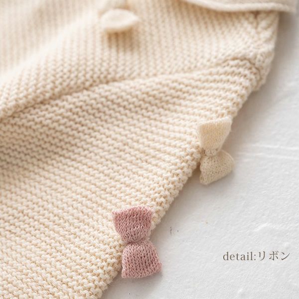 オーガニックコットン ベビー ニットリボン付き2wayドレス