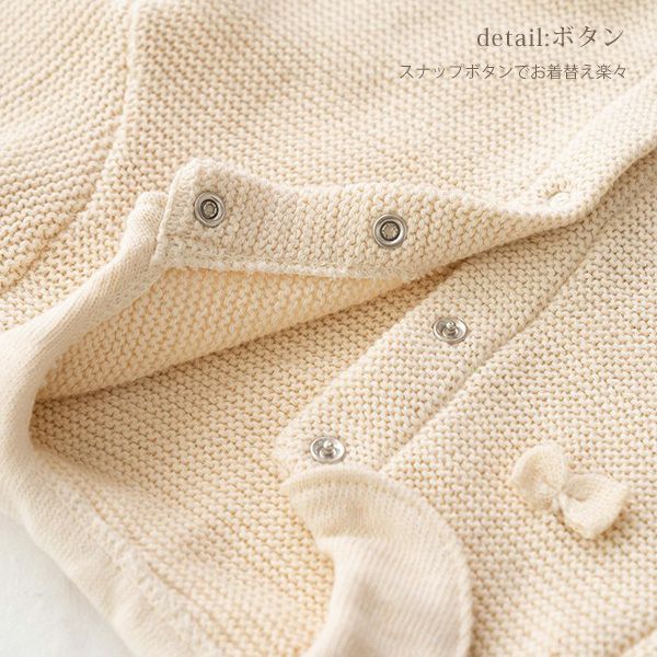 オーガニックコットン ベビー ニットリボン付き2wayドレス