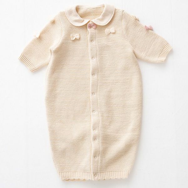オーガニックコットン ベビー ニットリボン付き2wayドレス
