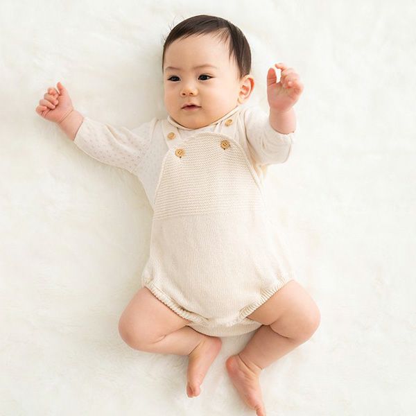 オーガニックコットン ベビー ニット吊りパンツ