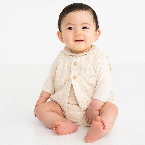 オーガニックコットン ベビー ニットちょっき