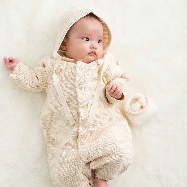 オーガニックコットン ベビー ニットボンネット