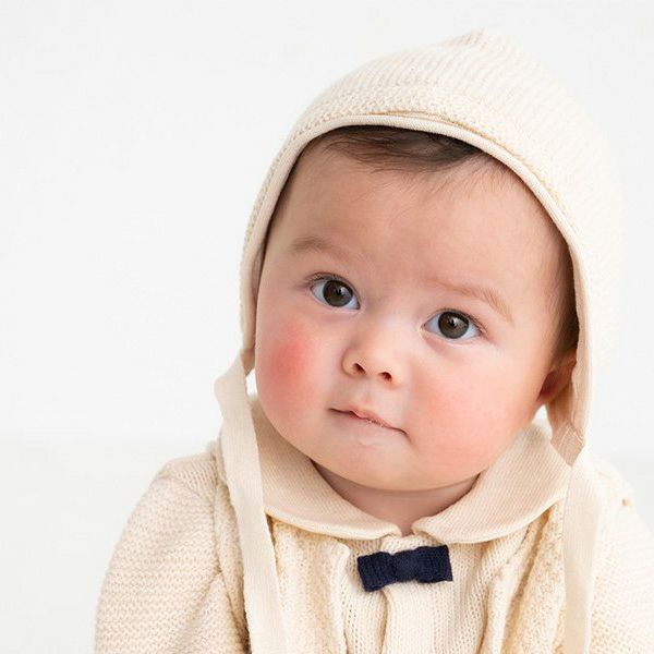 オーガニックコットン ベビー ニットボンネット