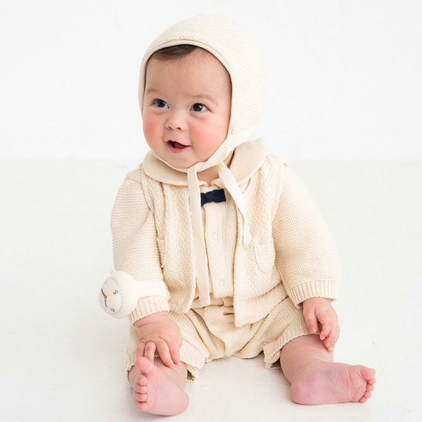 オーガニックコットン ベビー ニットボンネット