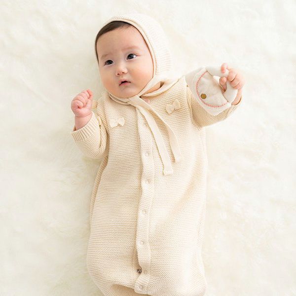 オーガニックコットン ベビー ニットボンネット