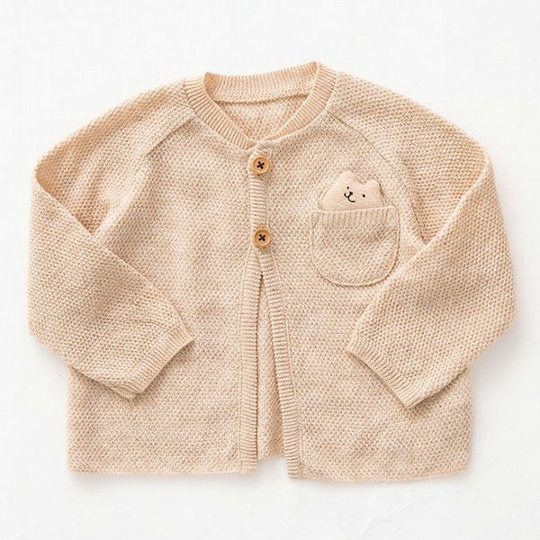 オーガニックコットン ベビーニットカノコ編みカーディガン
