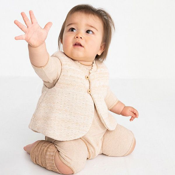 オーガニックコットン ベビー綿入りニットベスト