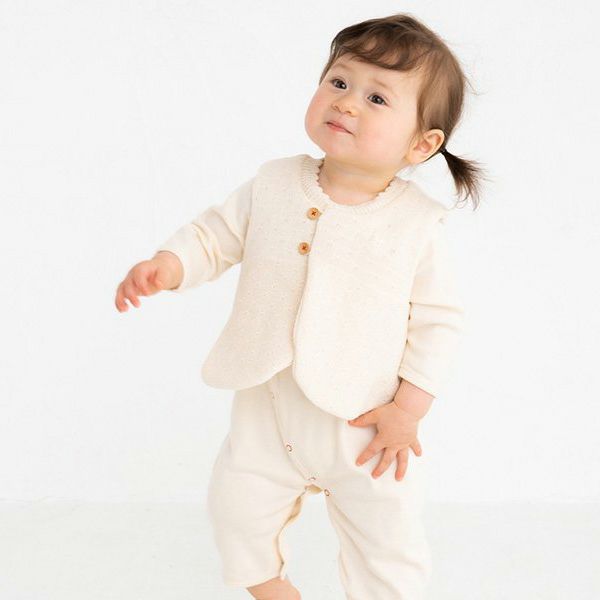 オーガニックコットン ベビー綿入りニットベスト | オーガニック