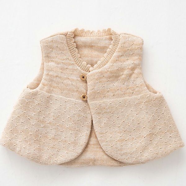 オーガニックコットン ベビー綿入りニットベスト