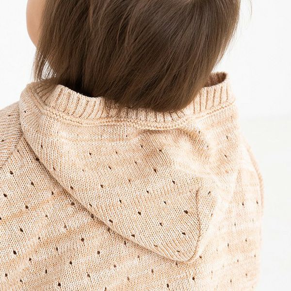 オーガニックコットン ベビーフード付きマント