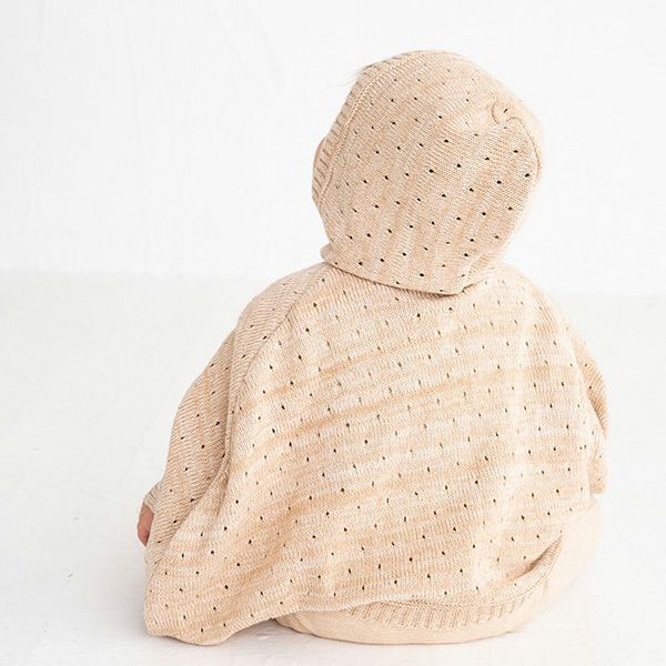 オーガニックコットン ベビーフード付きマント