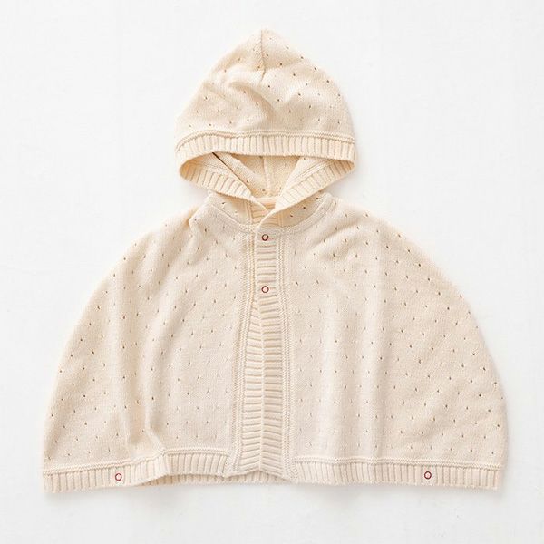 オーガニックコットン ベビーフード付きマント