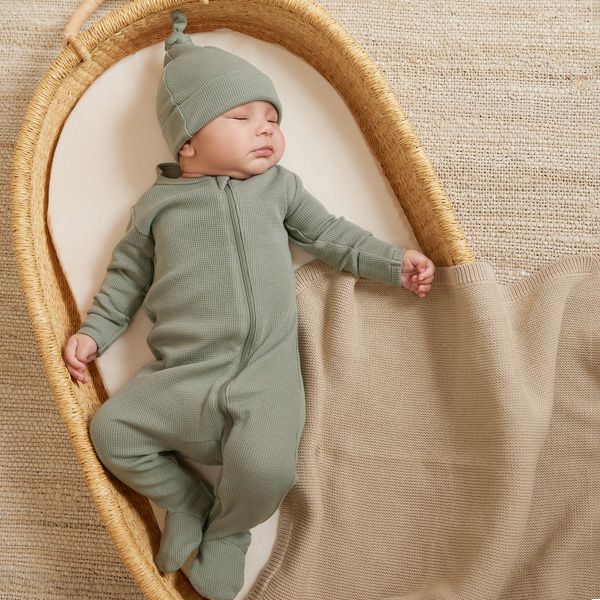 オーガニックコットン ベビーワッフルスリープセット