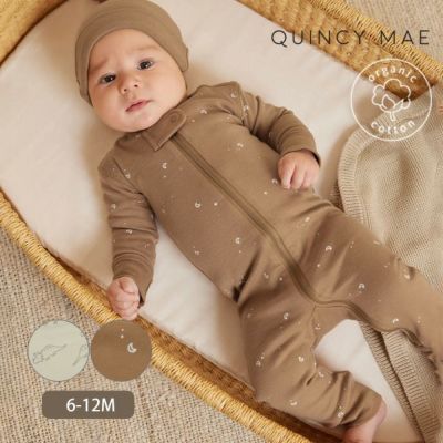 オーガニックコットン ベビージッパーカバーオール(長袖)